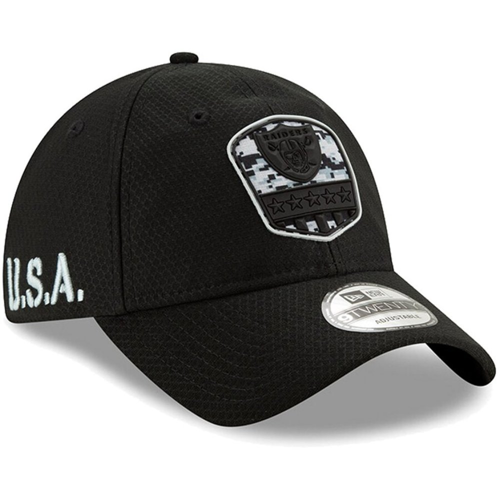 Rare 2019 Las Vegas Raiders BLACK ALT New Era NFL Salute To Service 9Twenty Hat